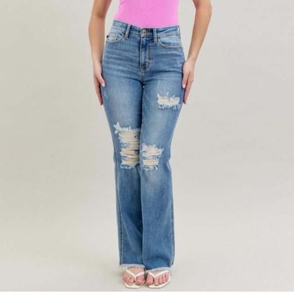 Judy Blue distressed bootcut jeans women’s size 31 - Picture 1 of 9